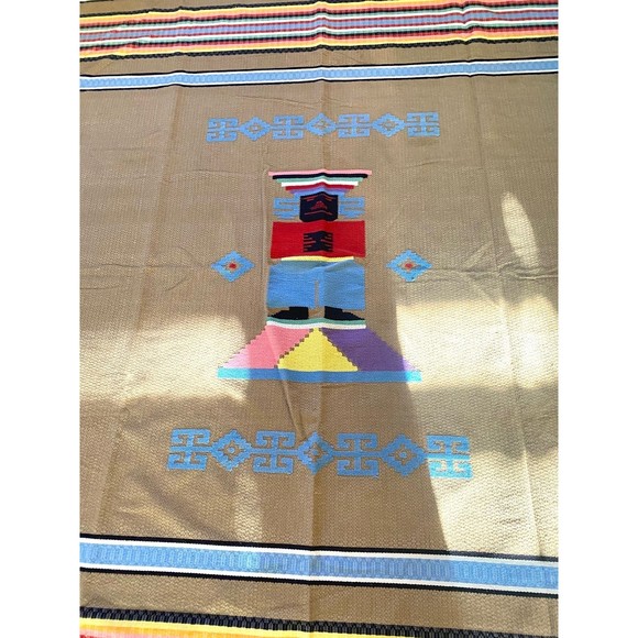 Brena Made in Mexico Southwestern Style Aztec Blanket with Tassels Brena 93”x57” - Picture 2 of 10